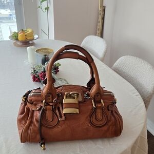 Chloe Paddingtin Bag In Brown Leather Entrupy Certified